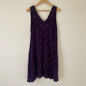 NEW Plenty by Tracy Reese Studded Flyaway Purple Eggplant High Low Dress Size S